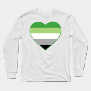 Pride Flag Heart Aromantic Long Sleeve T-Shirt